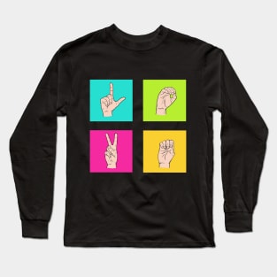 LOVE in Neon ASL Long Sleeve T-Shirt